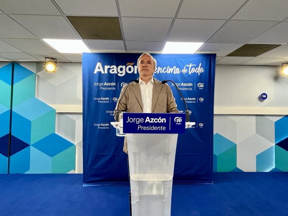 El presidente del Partido Popular en Aragón, Jorge Azcón.