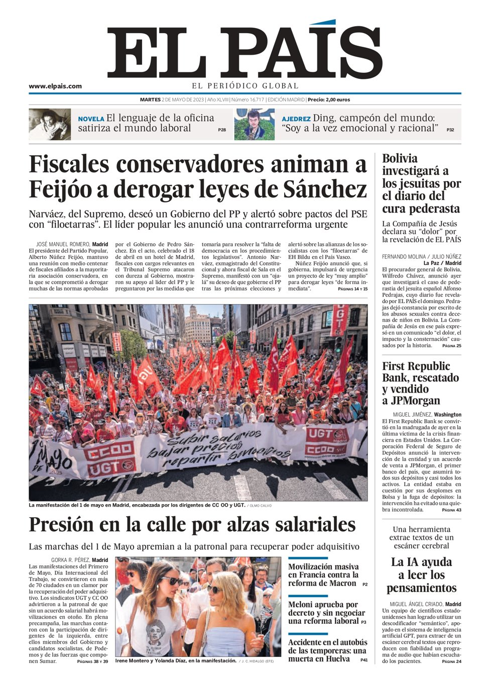 portada de El país
