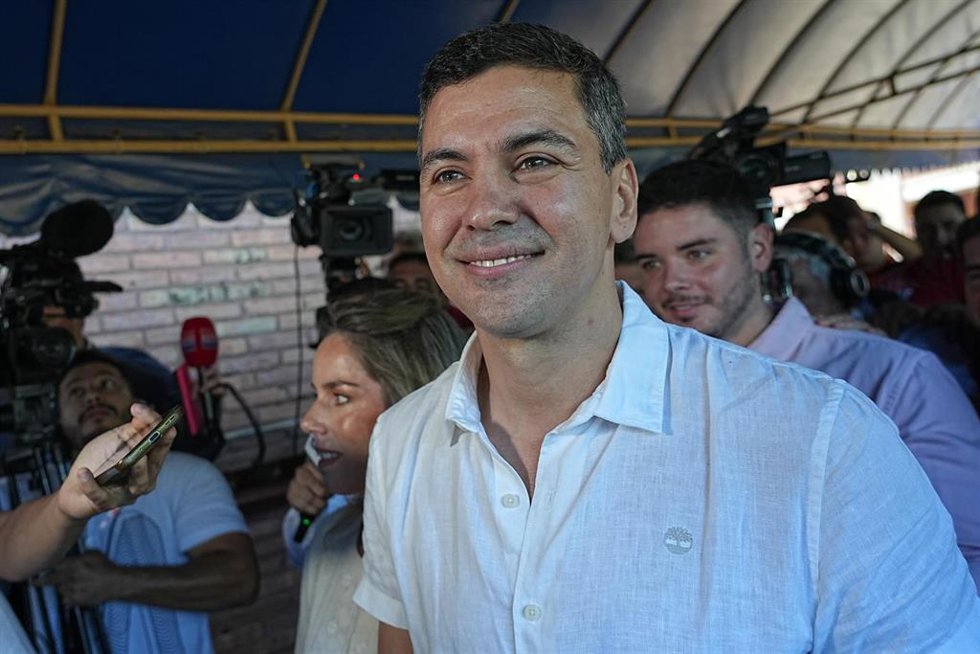 El presidente electo de Paraguay, Santiago Peña, del Partido Colorado, en Asunción