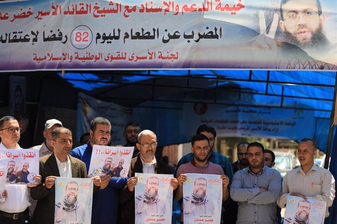Manifestación en la Franja de Gaza en solidaridad por los prisioneros en cárceles israelíes