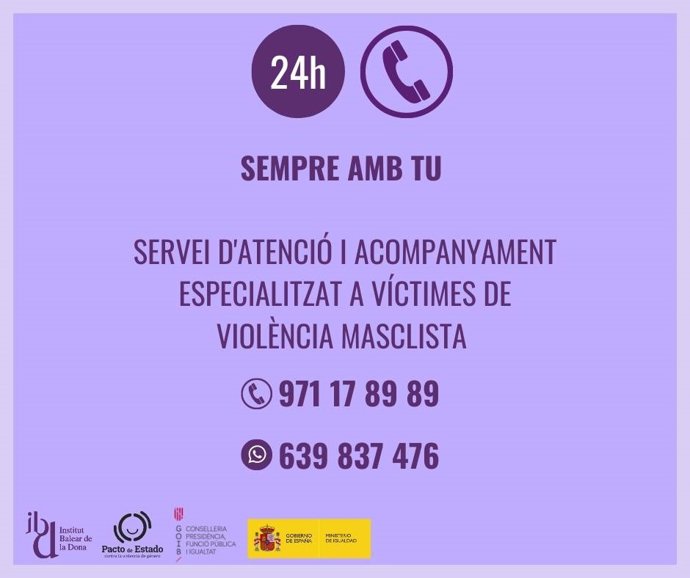 El IBDona amplía con asesoramiento jurídico telefónico el Servicio de atención a víctimas de violencia machista.