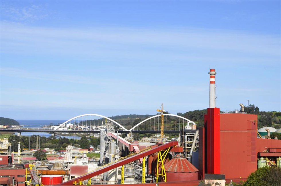 Archivo - Biofábrica de Ence en Navia, Asturias.