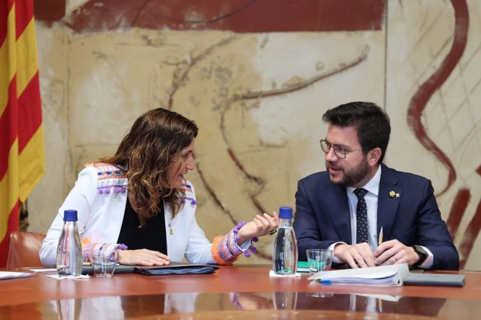 Reunión del Consell Executiu este martes, con el presidente Pere Aragons y la consellera Laura Vilagr.