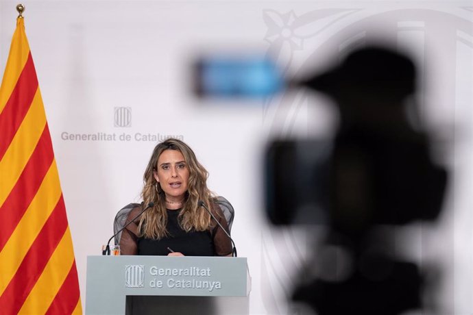 La portavoz del Govern de la Generalitat, Patrícia Plaja, en una rueda de prensa después del Consell Executiu.