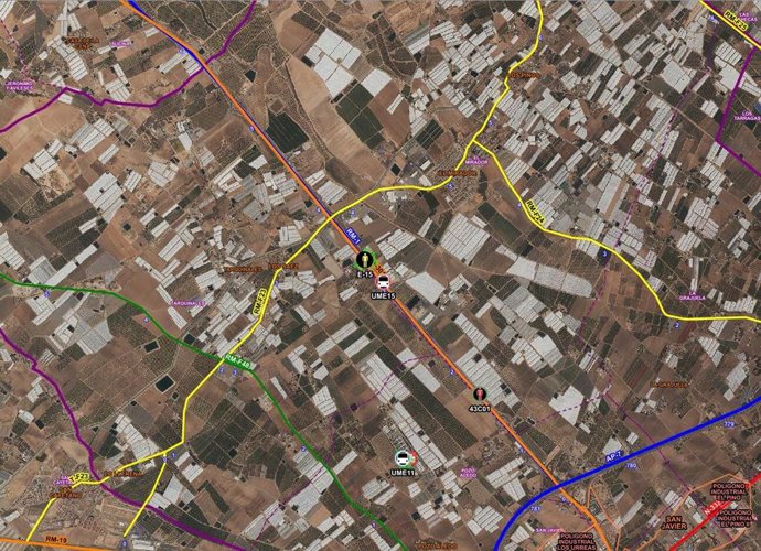 Lugar en el que se ha producido el accidente, sobre el mapa