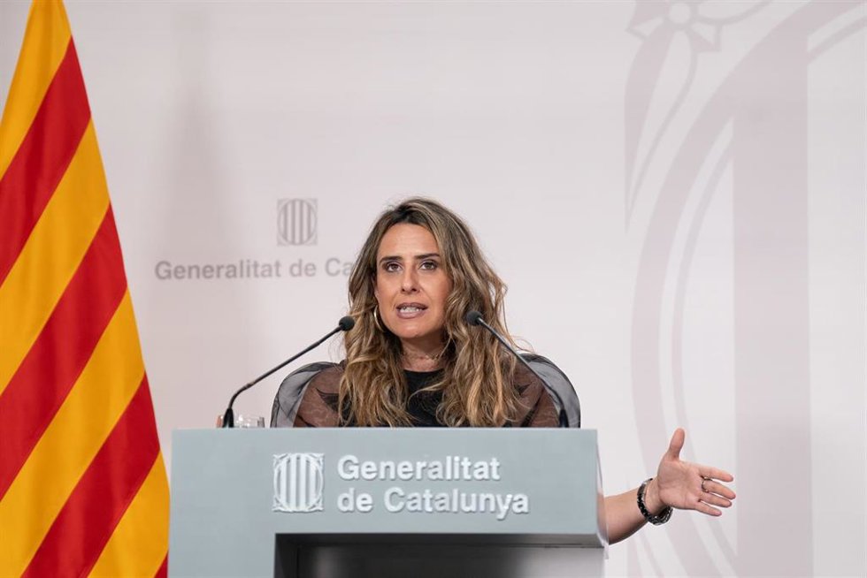 La portavoz del Govern, Patrícia Plaja, durante una rueda de prensa tras la reunión del Consell Executiu, en el Palau de la Generalitat, a 2 de mayo de 2023, en Barcelona, Catalunya (España). La portavoz del Govern ha afirmado que se decretará la fase d