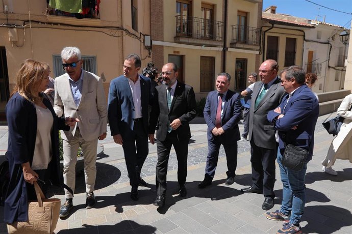 El presidente del Gobierno de Aragón, Javier Lambán, participa en la jornada organizada con los agentes sociales y asociaciones empresariales de Andorra (Teruel).