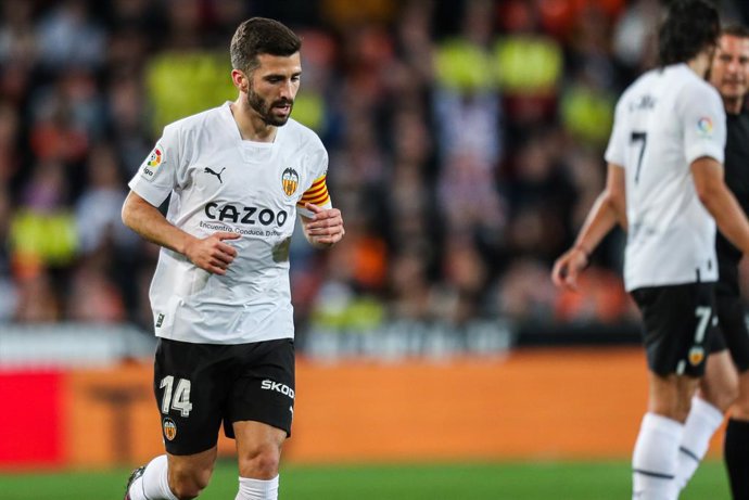 Jose Gaya of Valencia looks on during the spanish league, La Liga Santander, football match played between Valencia CF and Real Sociedad at Mestalla stadium on April 3, 2023, in Valencia, Spain.