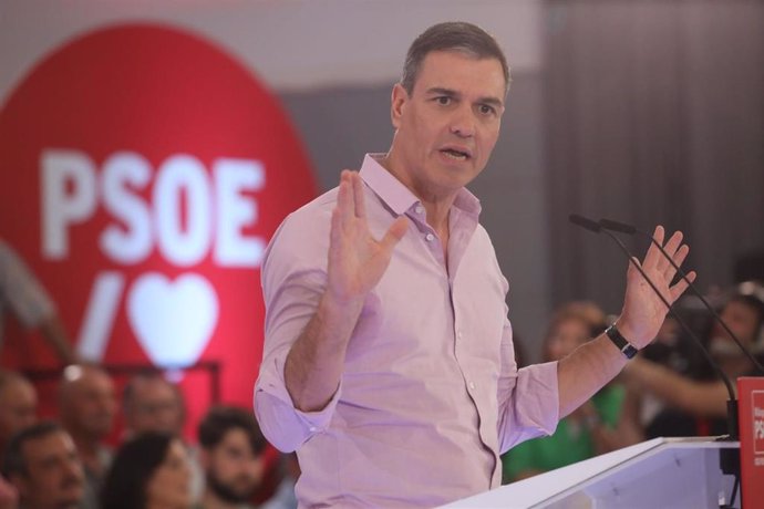 El secretario general del PSOE y presidente del Gobierno, Pedro Sánchez, en un acto en Málaga