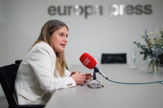 La portavoz de Podemos y candidata a la Presidencia de la Comunidad de Madrid, Alejandra Jacinto, durante una entrevista para Europa Press.