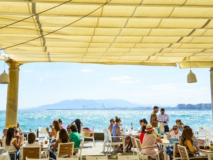 Terraza de un establecimiento de hostelería de Málaga