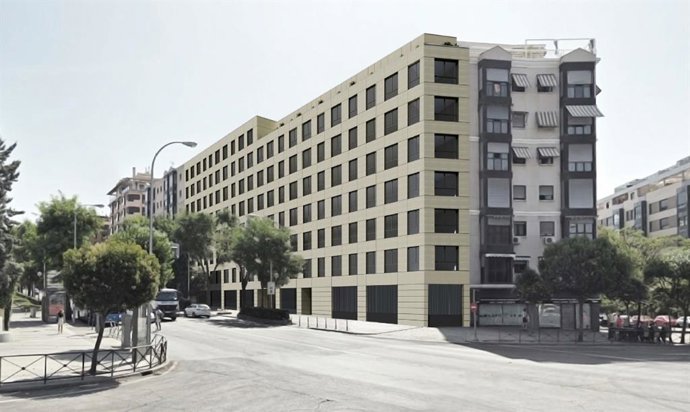 Archivo - El nuevo edificio de 87 apartamentos de Líbere Hospitality en Madrid tras las obras.