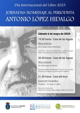 Cartel de las jornadas-homenaje en recuerdo de Antonio López Hidalgo.