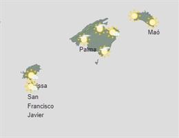 Mapa meteorológico de Baleares, a 4 de mayo de 2023.