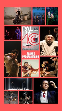 Cartel con parte del avance de la programación de la 40 edición de Palma Feria de Artes Escénicas de Andalucía