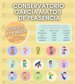 Cartel de los conciertos didácticos del Conservatorio de Plasencia