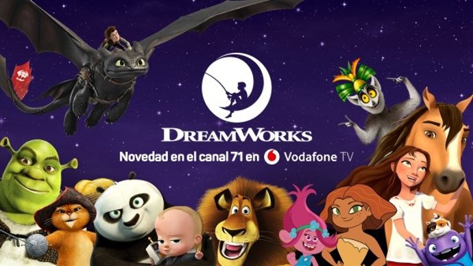 Vodafone TV incorpora a su plataforma el canal DreamWorks de entretenimiento infantil y familiar