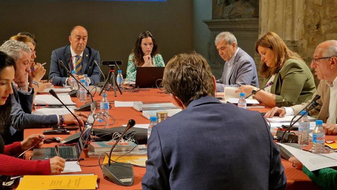 Pleno del Consorcio del Museo Esteban Vicente, con el presidente de la Diputacion y la alcaldesa de Segovia entre los asistentes.