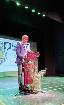El vicepresidente quinto de la Diputación de Córdoba, Víctor Montoro, en la entrega de los XXVI Premios a los Mejores Aceites de la DOP Priego de Córdoba.