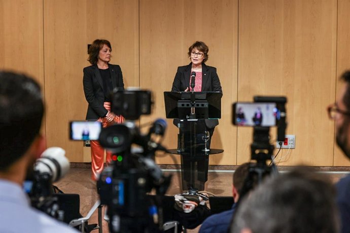 Meritxell Serret y Anna Vives en la rueda de prensa de este jueves.