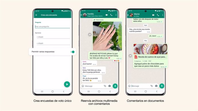 Las nuevas funciones de WhatsApp para las encuestas y los archivos