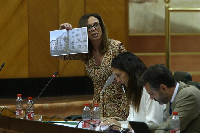 La consejera de Fomento, Articulación del Territorio y Vivienda, Rocío Díaz, en sesión parlamentaria