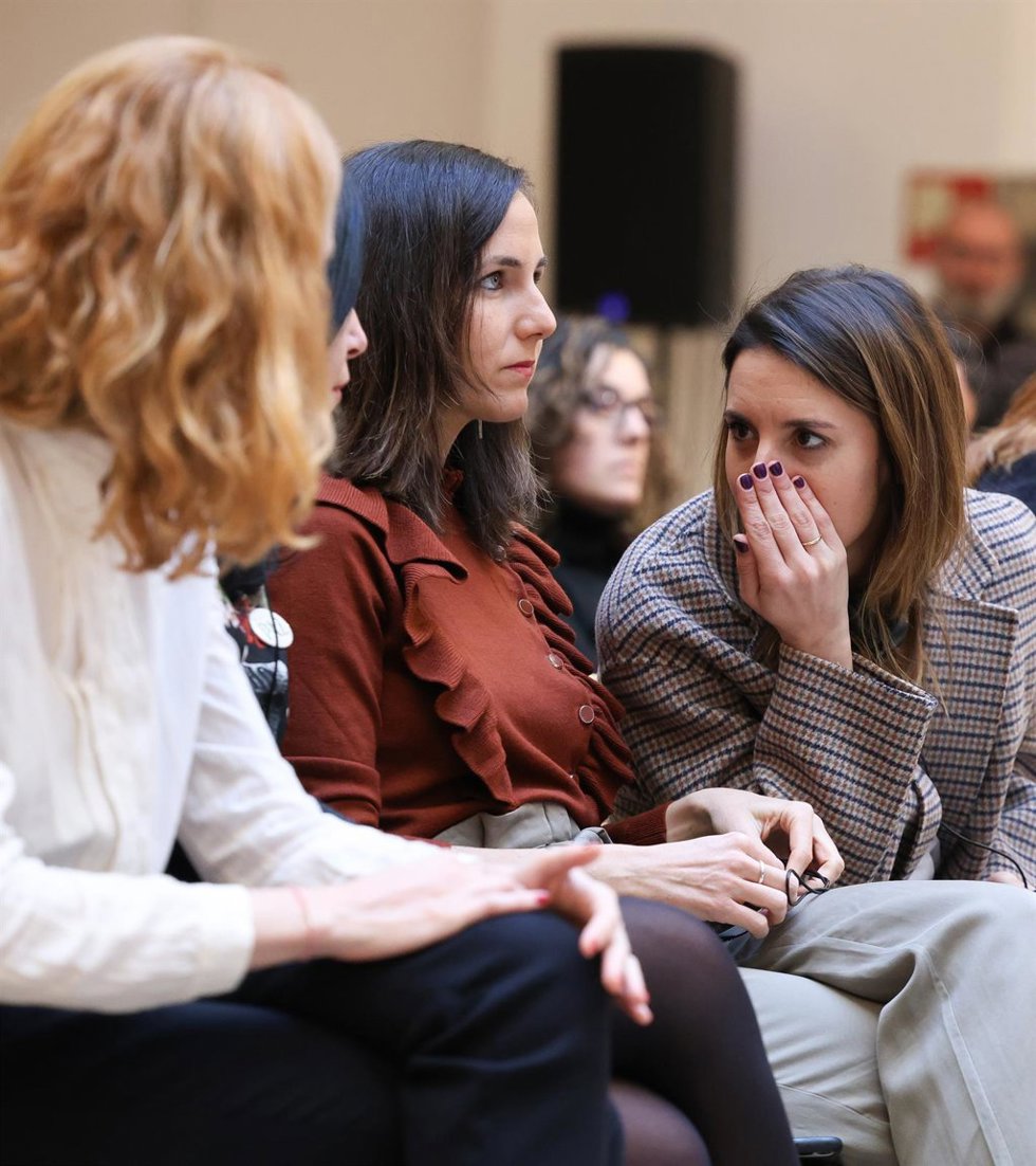 Archivo - Las dirigentes de Podemos Lilith Verstrynge, Ione Belarra e Irene Montero 