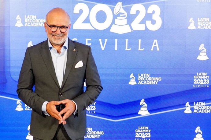 El CEO de la Academia Latina de Grabación, Manuel Abud, en la presentación de la Gala de los Grammy Latinos que acogerá Sevilla el próximo mes de noviembre y de la agenda de actividades 'Latin Grammy' a 04 de mayo del 2023.