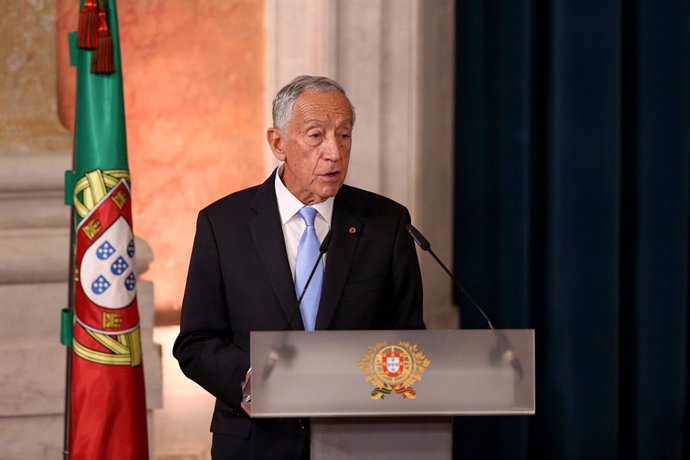 Archivo - LISBON, March 31, 2022  -- Portuguese President Marcelo Rebelo speaks at the swearing-in ceremony of the new government at the Ajuda palace in Lisbon, Portugal, March 30, 2022. The new Portuguese government headed by Prime Minister Antonio Cos