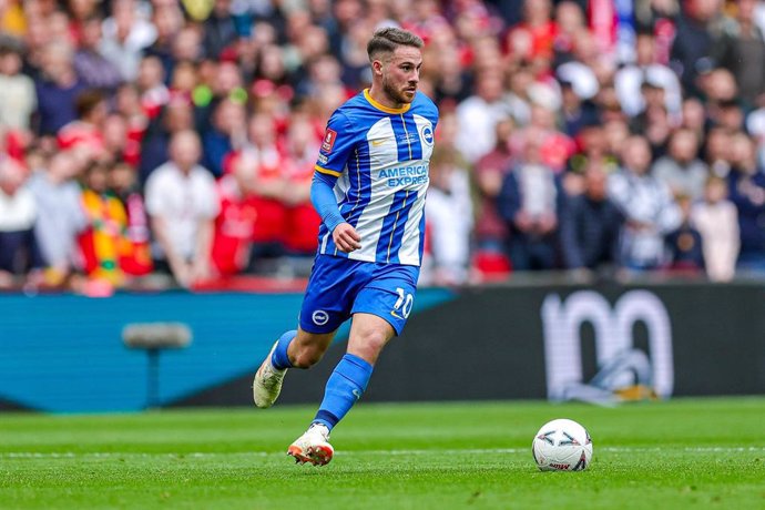 Alexis Mac Allister during the English championship, FA Cup semi final football match between Brighton and Hove Albion and Manchester United on 23 April 2023 at Wembley Stadium in London, England - Photo Nigel Keene / ProSportsImages / DPPI