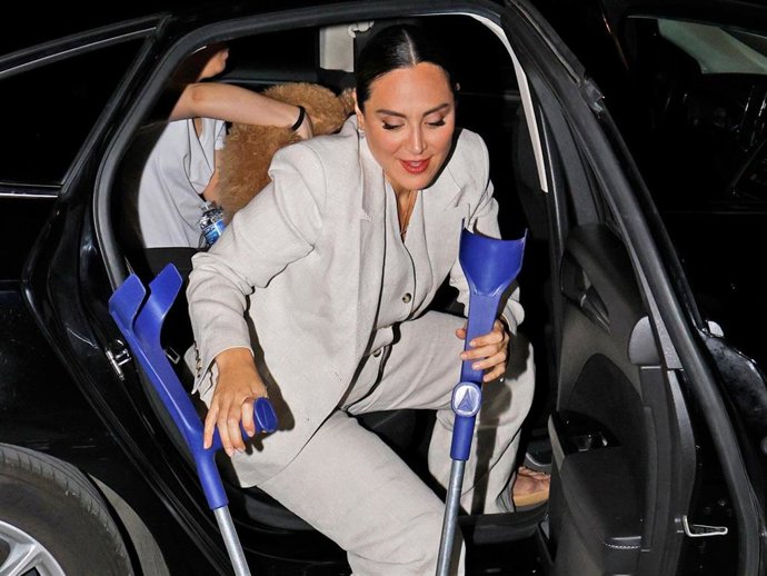 Tamara Falcó, llegando a una clínica de quiromasajista en el centro de Madrid esta pasada madrugada