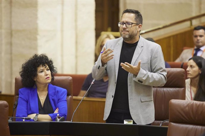 El portavoz del Grupo Mixto-Adelante Andalucía, José Ignacio García, en una imagen de 4 de mayo en el Pleno del Parlamento. 