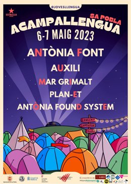 Cartel promocional del festival Acampallengua 2023.
