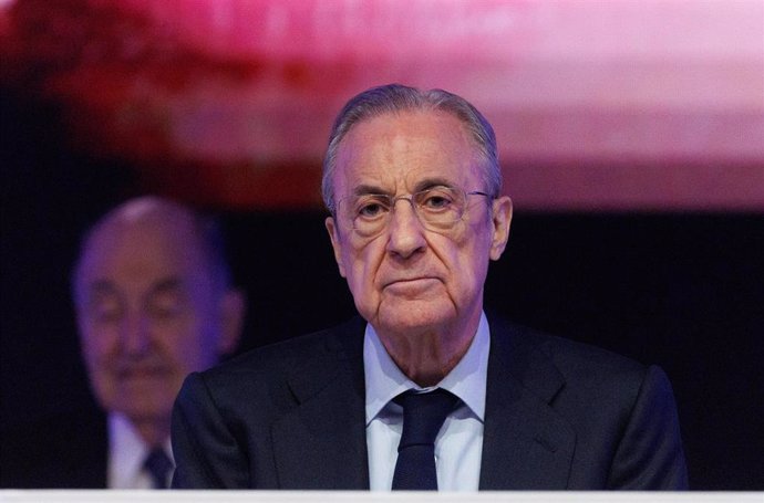 El presidente del grupo ACS y del Real Madrid Club de Fútbol, Florentino Pérez durante la Junta General de Accionistas del Grupo ACS