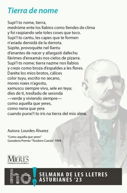 Mupi con un poema.