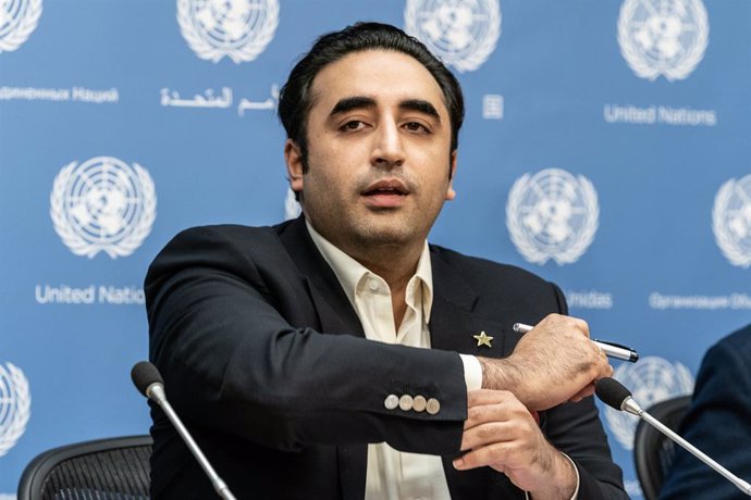 Archivo - March 11, 2023, New York, New York, United States: Press briefing by Minister for Foreign Affairs of the Islamic Republic of Pakistan Bilawal Bhutto Zardari at UN Headquarters