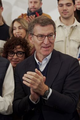 Archivo - El presidente del Partido Popular (PP), Alberto Núñez Feijóo, durante la clausura del acto En defensa de un gran país, a 17 de diciembre de 2022, en Lardero, La Rioja (España)