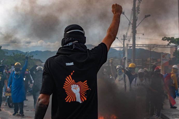 Archivo - Manifestaciones en Colombia durante el paro nacional de 2021.