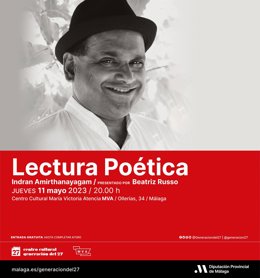 Cartel de la actividad de Lectura Poética oganizada por la Diputación de Málaga