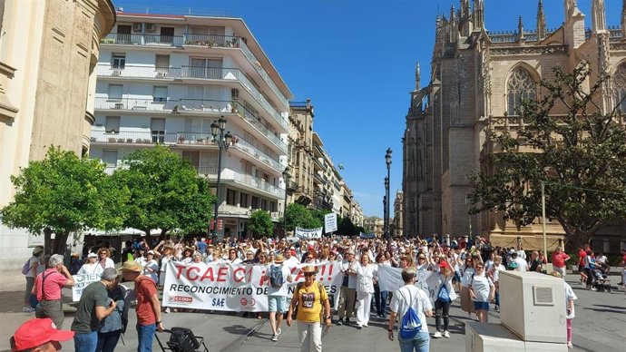 Manifestación de los técnicos en cuidados auxiliares de enfermería