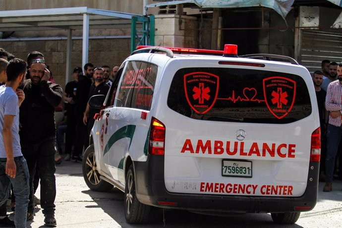 Una ambulancia en Yenín, Cisjordania