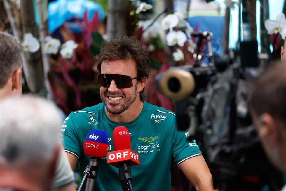 Fernando Alonso (Aston Martin), durante el Gran Premio de Miami de F1.