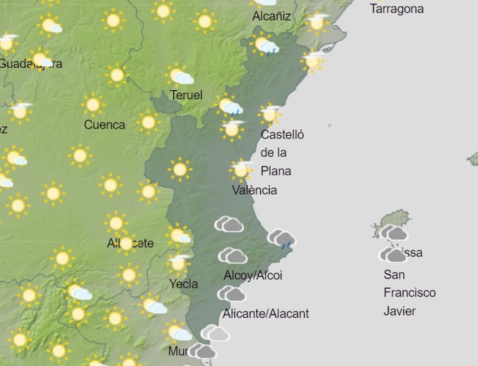 Predicción meteorológica del domingo 7 de mayo