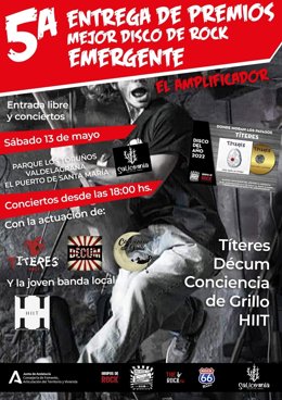 El Puerto acoge el 13 de mayo la ceremonia de premios a Mejor Disco de Rock Emergente de 'El Amplificador'