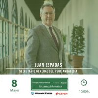 El secretario general del PSOE-A, Juan Espadas, participa este lunes en los encuentros informativos de Europa Press