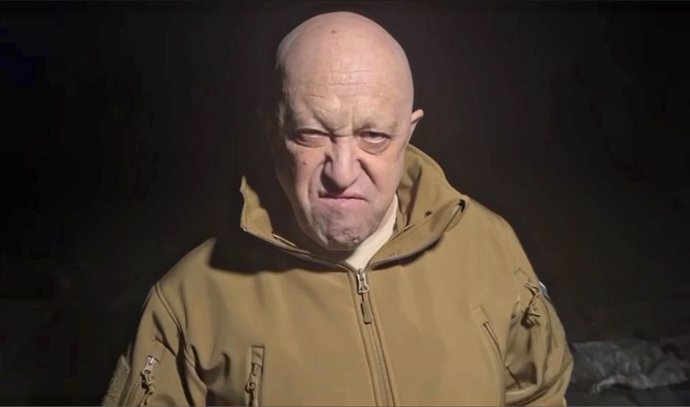 May 4, 2023, Bakhmut, Donetsk Oblast, Ukraine: Russian Yevgeny Prigozhin, owner of the Wagner Group of mercenaries broadcasts a tirade against Russian Defense Minister Sergei Shoigu accusing the military command of starving his forces of ammunition and 