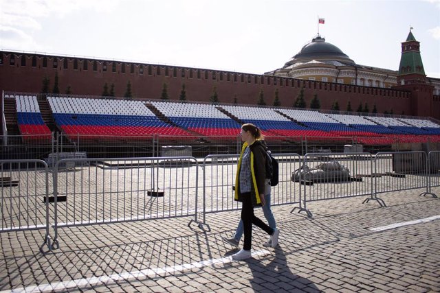 Imagen de archivo de los preparativos del día de la Victoria en Rusia 