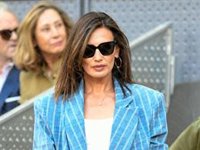 Nieves Álvarez luce traje sastre en el Mutua Madrid Open y acapara todas las miradas