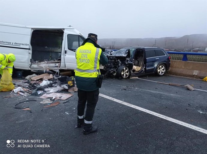 Archivo - Accidente de tráfico en La RIoja en enero de 2023