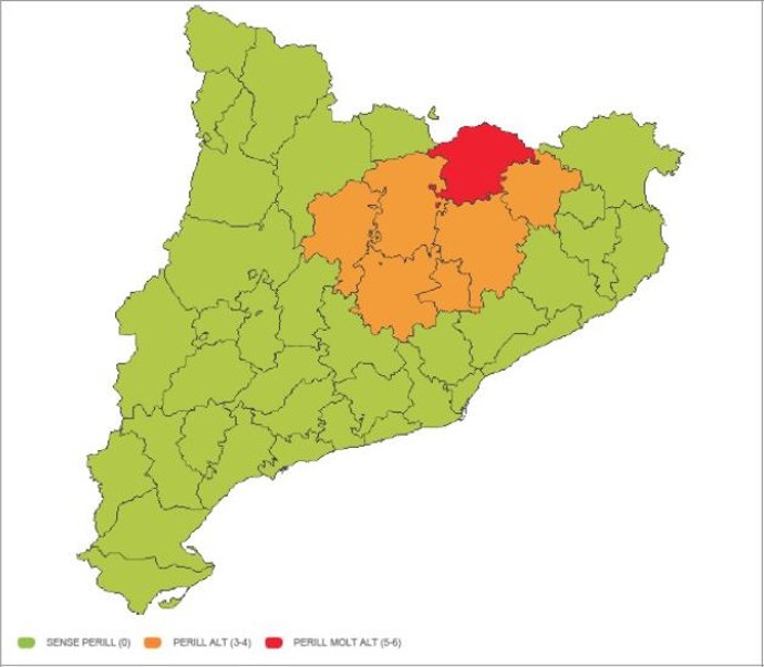 Comarcas en alerta por tiempo violento este domingo por la tarde